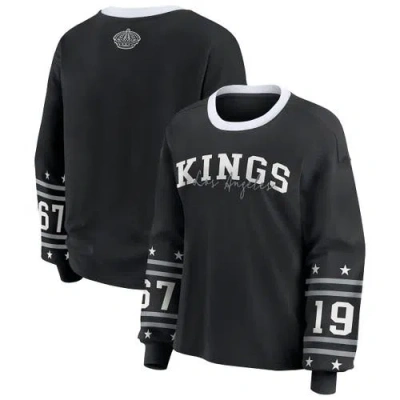 Wear By Erin Andrews Black Los Angeles Kings Long-sleeve Sport T-shirt In Multi