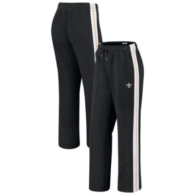 Wear By Erin Andrews Black New Orleans Saints Color-block Straight Leg Pants