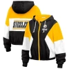 Wear By Erin Andrews Women's Black Pittsburgh Steelers Color Block Full-zip Windbreaker Jacket In Black