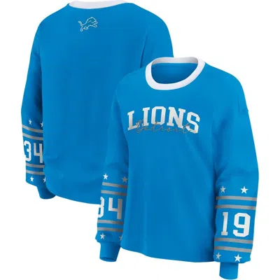 Wear By Erin Andrews Blue Detroit Lions Plus Size Sport Long-sleeve T-shirt