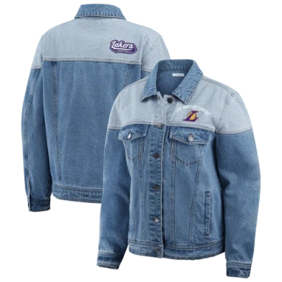 Wear By Erin Andrews Blue Los Angeles Lakers Full-button Denim Jacket