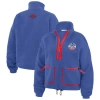 Wear By Erin Andrews Blue New York Rangers Polar Fleece Half-zip Jacket In Blue