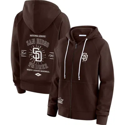 WEAR BY ERIN ANDREWS WEAR BY ERIN ANDREWS BROWN SAN DIEGO PADRES VINTAGE FULL-ZIP RAGLAN HOODIE