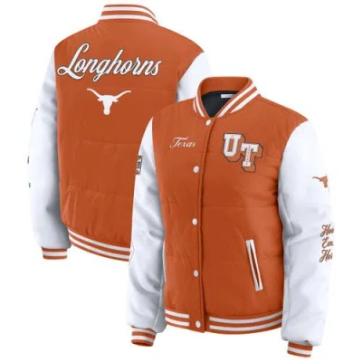 Wear By Erin Andrews Burnt Orange Texas Longhorns Varsity Puffer Jacket