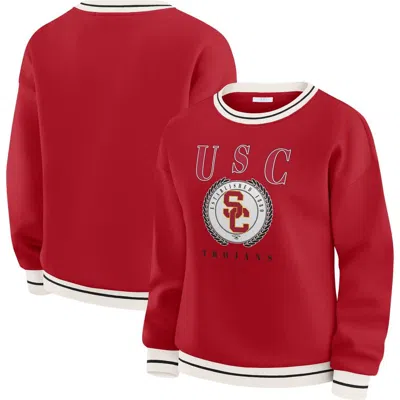 Wear By Erin Andrews Cardinal Usc Trojans Seal Sweatshirt In Red