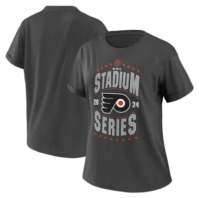 Wear By Erin Andrews Charcoal Philadelphia Flyers 2024 Nhl Stadium Series Boyfriend T-shirt