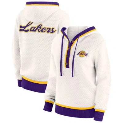 Wear By Erin Andrews Cream Los Angeles Lakers Plus Size Hoodie Sweater In White