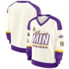 Wear By Erin Andrews Cream Minnesota Vikings Racing Crew V-neck Sweatshirt In White