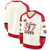 Wear By Erin Andrews Cream San Francisco 49ers Racing Crew V-neck Sweatshirt In White