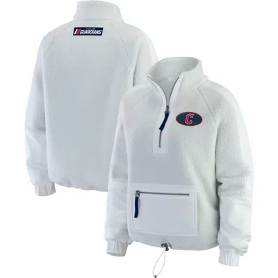 Wear By Erin Andrews Gray Cleveland Guardians Polar Fleece Quarter-zip Jacket