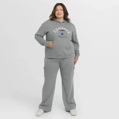 Wear By Erin Andrews Gray Dallas Cowboys Plus Size Waffle-knit Long Sleeve Hooded Shirt & Pants Loun