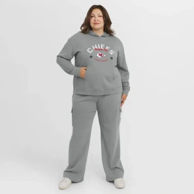 Wear By Erin Andrews Gray Kansas City Chiefs Plus Size Waffle-knit Long Sleeve Hooded Shirt & Pants