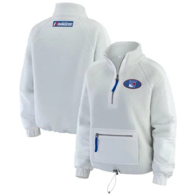 Wear By Erin Andrews Gray New York Rangers Polar Fleece Quarter-zip Jacket