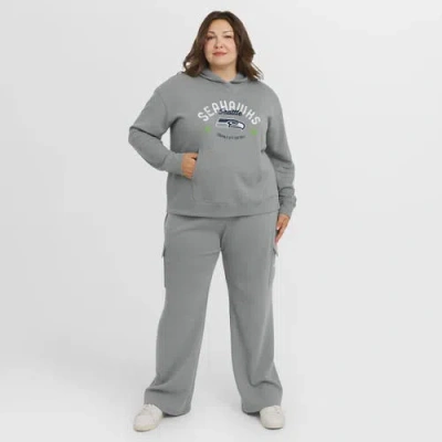 Wear By Erin Andrews Gray Seattle Seahawks Plus Size Waffle-knit Long Sleeve Hooded Shirt & Pants Lo