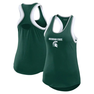 Wear By Erin Andrews Green Michigan State Spartans Open Hole Razorback Tank Top