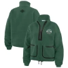 Wear By Erin Andrews Green Minnesota Wild Polar Fleece Half-zip Jacket In Green