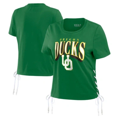Wear By Erin Andrews Green Oregon Ducks Side Lace-up Modest Crop T-shirt