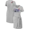 Wear By Erin Andrews Women's  Heather Gray Florida Gators Knotted T-shirt Dress In U. Of Florida