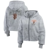 Wear By Erin Andrews Heather Gray San Francisco Giants Speckled Fleece Cropped Full-zip Hoodie In Heather Gray