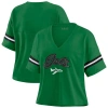 Wear By Erin Andrews Kelly Green New York Jets Color Block Boxy V-neck T-shirt In Green