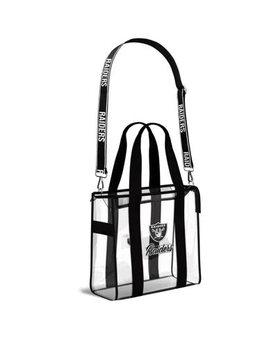 Wear By Erin Andrews Las Vegas Raiders Stadium With Team Color Trim Tote Bag In Transparent