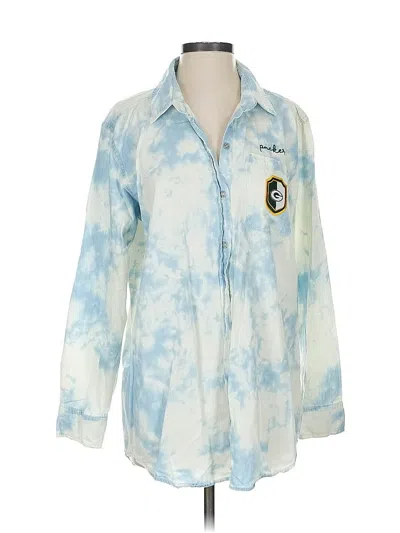 Pre-owned Wear By Erin Andrews Long Sleeve Polo Shirt In Blue