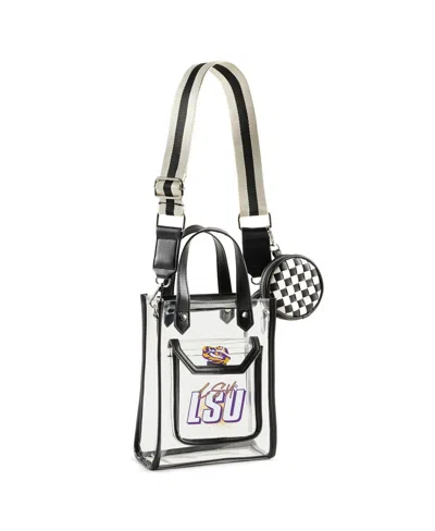 WEAR BY ERIN ANDREWS LSU TIGERS CLEAR STADIUM CROSSBODY PURSE WITH COIN POUCH