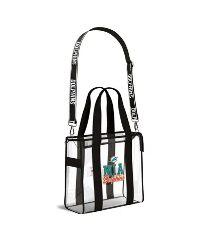 Wear By Erin Andrews Miami Dolphins Stadium Tote Bag With Team Color Trim In Transparent