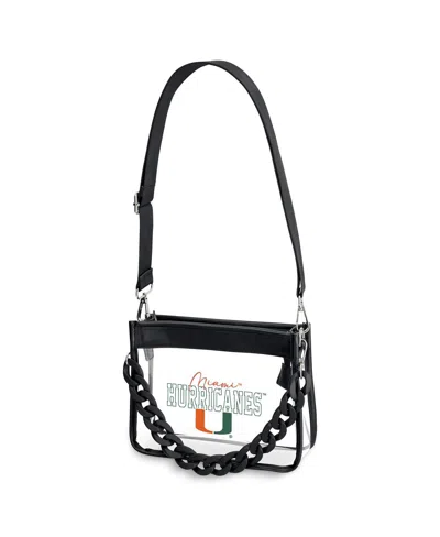 Wear By Erin Andrews Miami Hurricanes Plastic Chain Mini Crossbody In Black