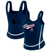 Wear By Erin Andrews Navy Atlanta Braves Square Neck Tank Top In Blue
