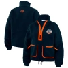 Wear By Erin Andrews Navy Denver Broncos Polar Fleece Half-zip Jacket In Blue