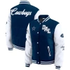 Wear By Erin Andrews Navy Dallas Cowboys Varsity Full-snap Puffer Jacket In Blue