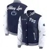 Wear By Erin Andrews Women's Navy Penn State Nittany Lions Varsity Puffer Jacket In Blue