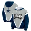 Wear By Erin Andrews Women's Navy/gray Dallas Cowboys Plus Size Retro Crinkle Full-zip Windbreaker Jacket In Blue
