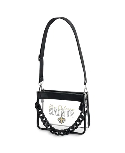 Wear By Erin Andrews New Orleans Saints Plastic Chain Mini Crossbody In Black