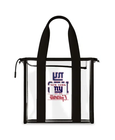 Wear By Erin Andrews New York Giants Stadium Team Color Trim With Tote Bag In Transparent
