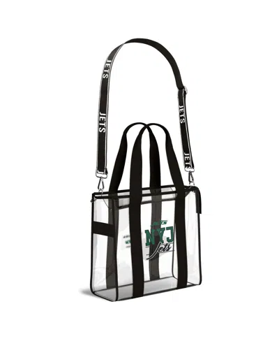 Wear By Erin Andrews New York Jets Stadium Team Color Trim With Tote Bag In Transparent