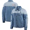 Wear By Erin Andrews New York Yankees Full-button Denim Jacket In Denim