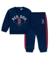 Wear By Erin Andrews Newborn 2-piece Navy Boston Red Sox Fleece Crewneck And Pants Set In Blue