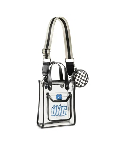 Wear By Erin Andrews North Carolina Tar Heels Clear Stadium Coin Pouch With Crossbody Purse In Transparent