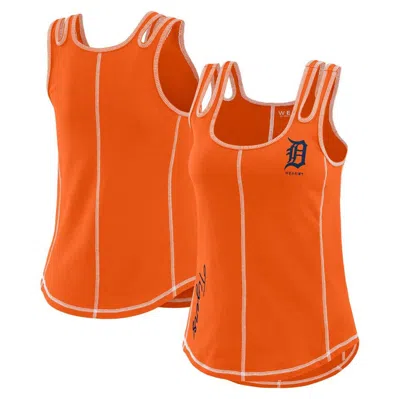 Wear By Erin Andrews Orange Detroit Tigers Contrast Stitch Tank Top