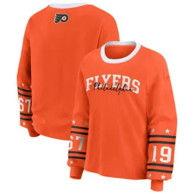 Wear By Erin Andrews Orange Philadelphia Flyers Long-sleeve Sport T-shirt