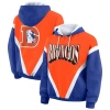 Wear By Erin Andrews Orange/royal Denver Broncos Plus Size Retro Crinkle Full-zip Windbreaker Jacket In Orange