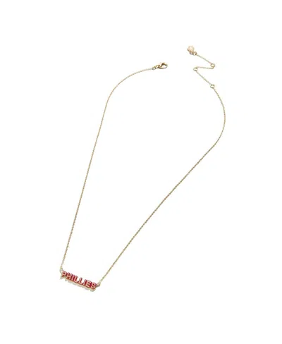 Wear By Erin Andrews Philadelphia Phillies Delicate Enamel Necklace In Multi