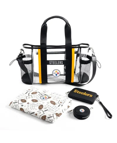 Wear By Erin Andrews Pittsburgh Steelers Clear Stadium Baby Bag In Transparent