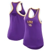 WEAR BY ERIN ANDREWS WEAR BY ERIN ANDREWS PURPLE LSU TIGERS OPEN HOLE RAZORBACK TANK TOP