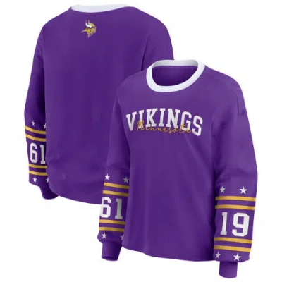 Wear By Erin Andrews Purple Minnesota Vikings Plus Size Sport Long-sleeve T-shirt
