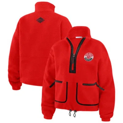 Wear By Erin Andrews Red New Jersey Devils Polar Fleece Half-zip Jacket