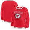 Wear By Erin Andrews Red Wisconsin Badgers Seal Sweatshirt In Red
