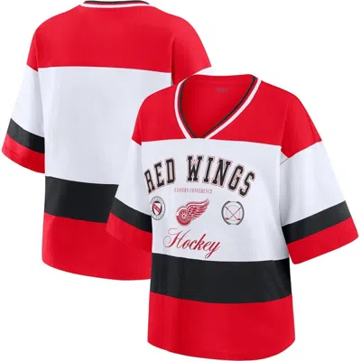 Wear By Erin Andrews Red/white Detroit Red Wings Jersey Style Tee